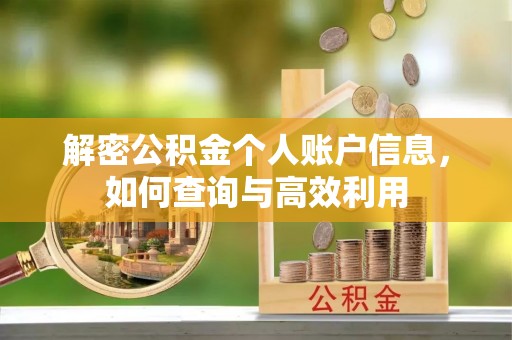 伊金霍洛旗解密公积金个人账户信息，如何查询与高效利用
